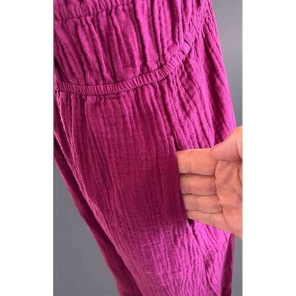 Pact Coastal Double Gauze Maxi Dress In Sangria Size Small Vacation Cruise - Picture 5 of 11